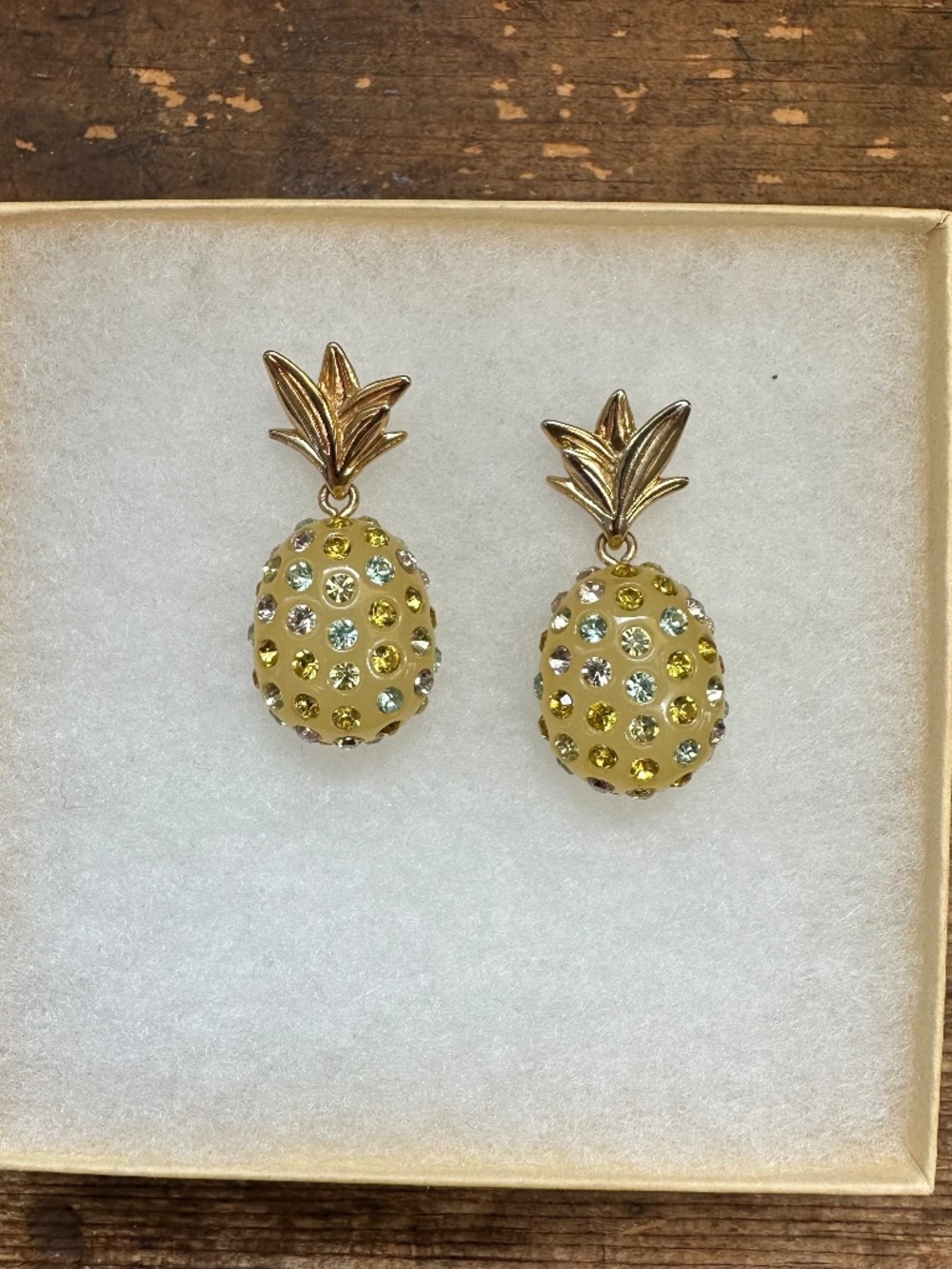 J.Crew Rhinestone Pineapple Drop Earrings